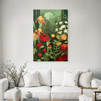 Florale Szene Mit Irisen Ranunkeln Und Lilien Im