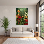 Florale Szene Mit Irisen Ranunkeln Und Lilien Im