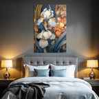 Florales Blumenmuster Im Art Nouveau Stil Mit Rosen Und Irissen