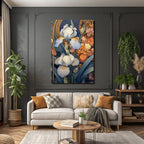 Florales Blumenmuster Im Art Nouveau Stil Mit Rosen Und Irissen