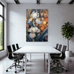 Florales Blumenmuster Im Art Nouveau Stil Mit Rosen Und Irissen