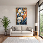 Florales Blumenmuster Im Art Nouveau Stil Mit Rosen Und Irissen
