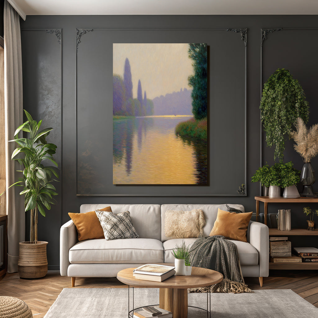 Flusslandschaft In Impressionistischer Atmosphare Bei Dammerung