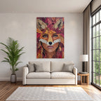 Fraüngesicht Fuchsmerkmale Herbstblätter Kunst