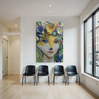 Fuchs Mensch Mit Blumenkrone Impressionistischer Malweise