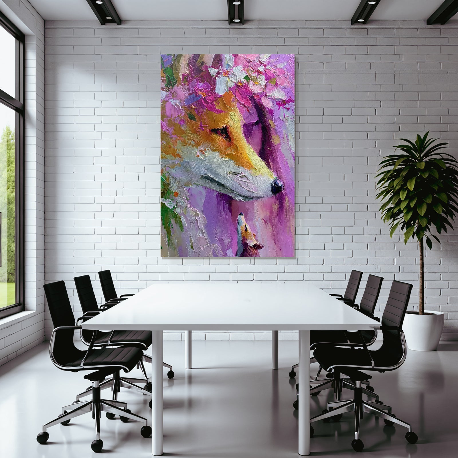 Fuchs Mit Blumen Und Fuchsjunges