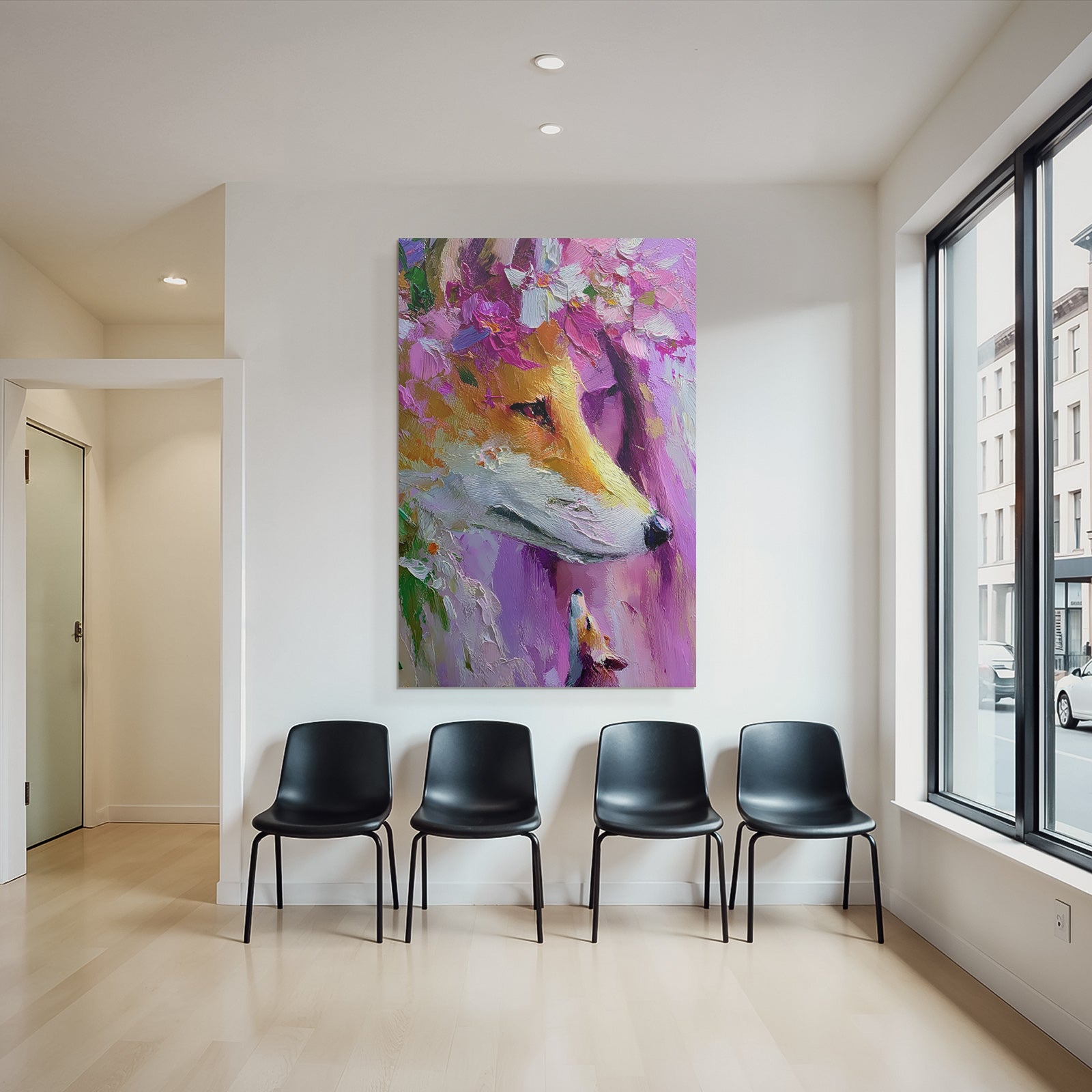 Fuchs Mit Blumen Und Fuchsjunges