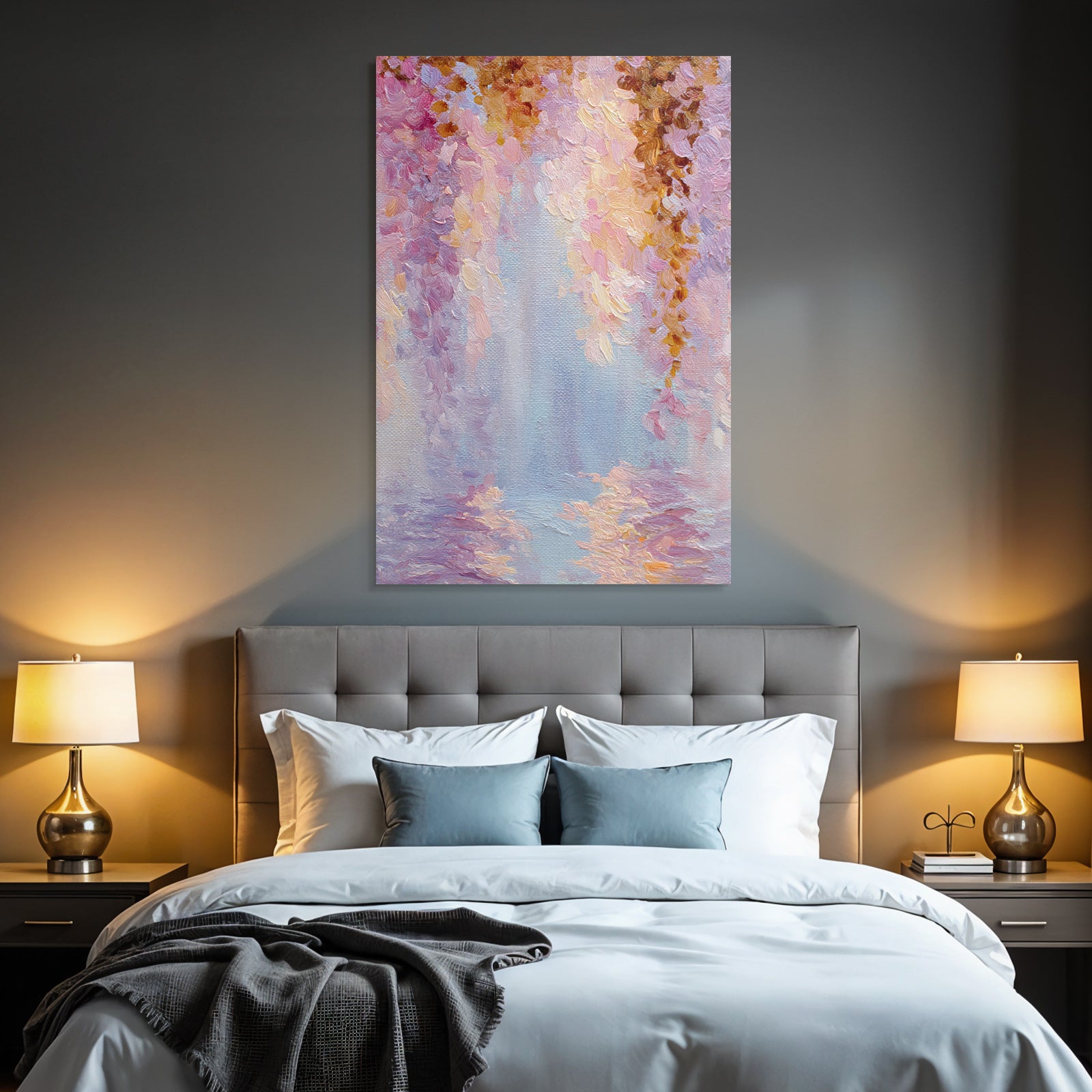 Traumhafte Pastelllandschaft Mit Wasserreflektion