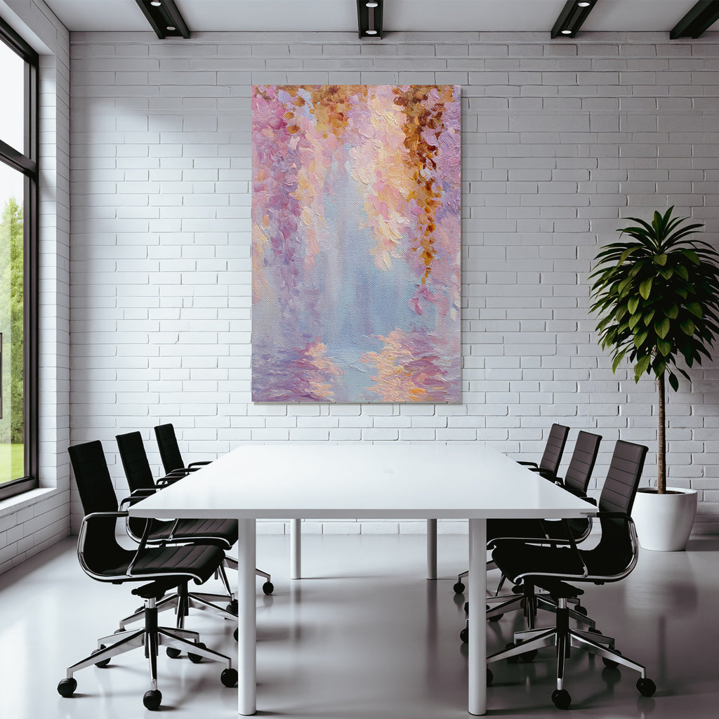 Traumhafte Pastelllandschaft Mit Wasserreflektion