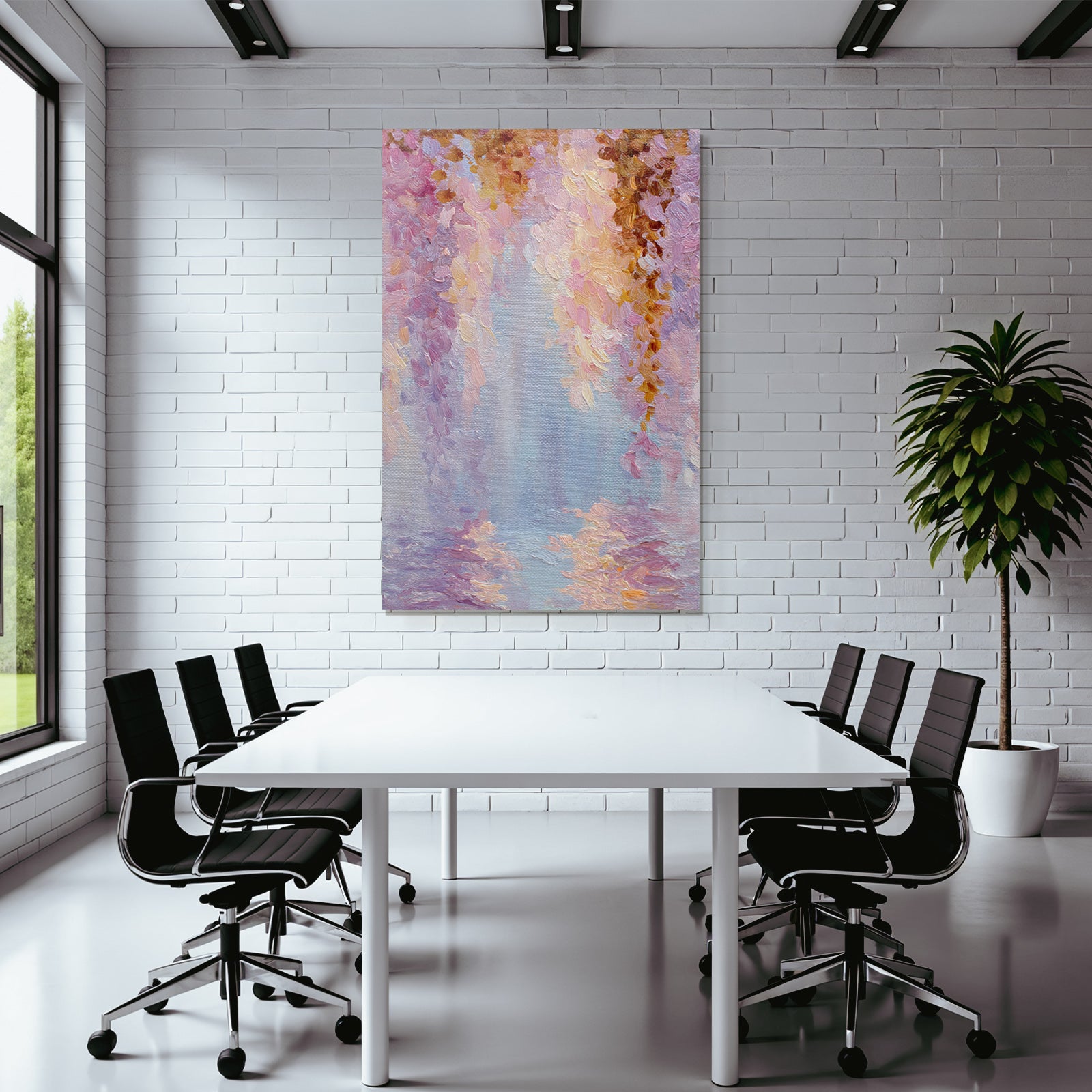 Traumhafte Pastelllandschaft Mit Wasserreflektion