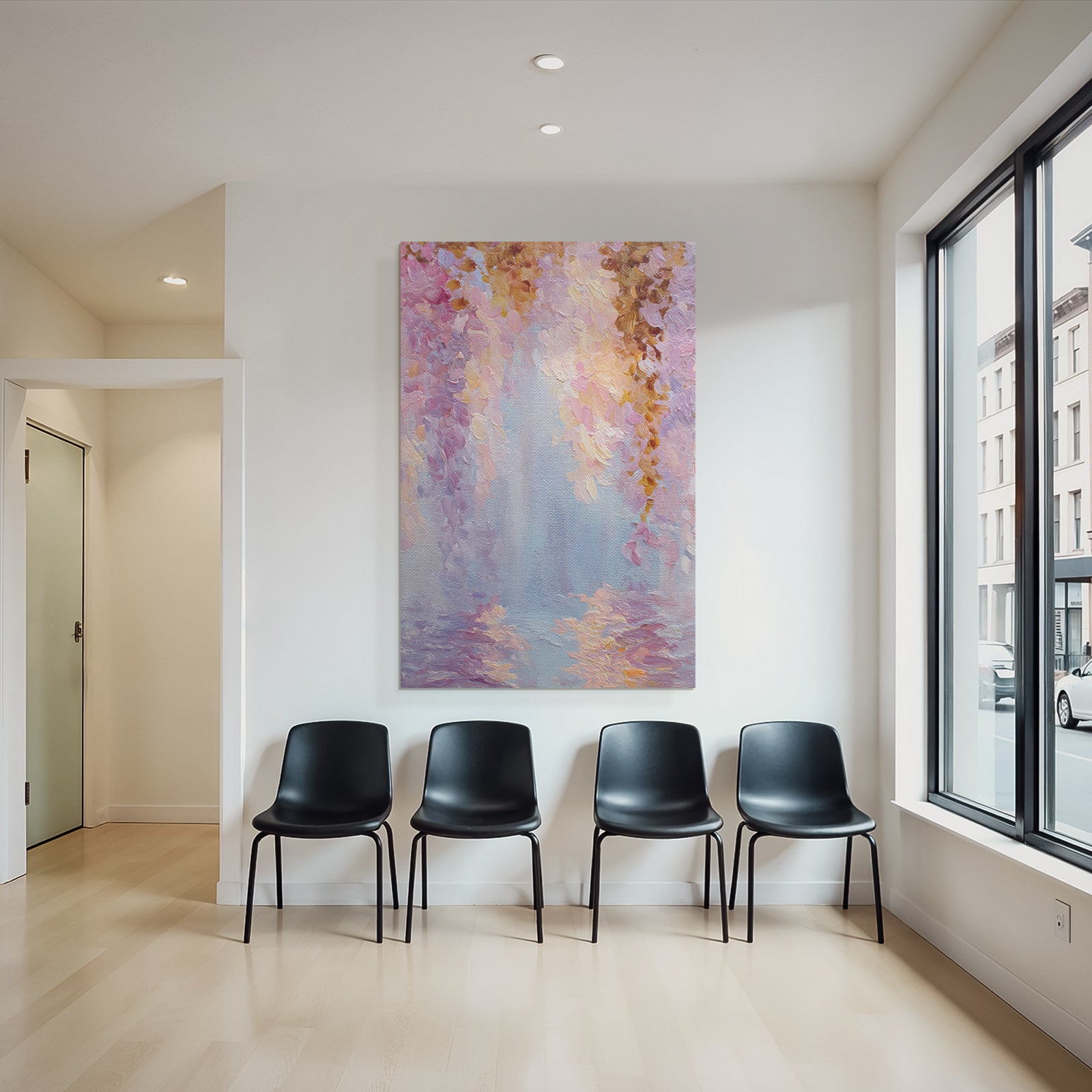Traumhafte Pastelllandschaft Mit Wasserreflektion