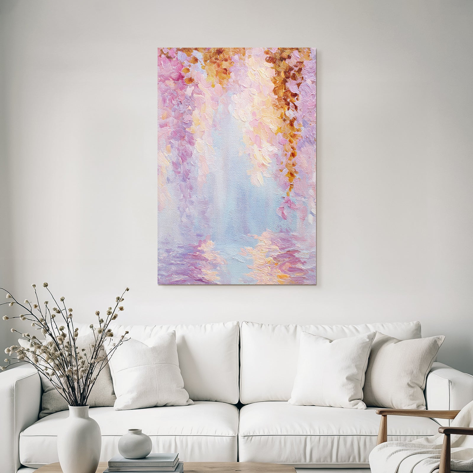 Traumhafte Pastelllandschaft Mit Wasserreflektion