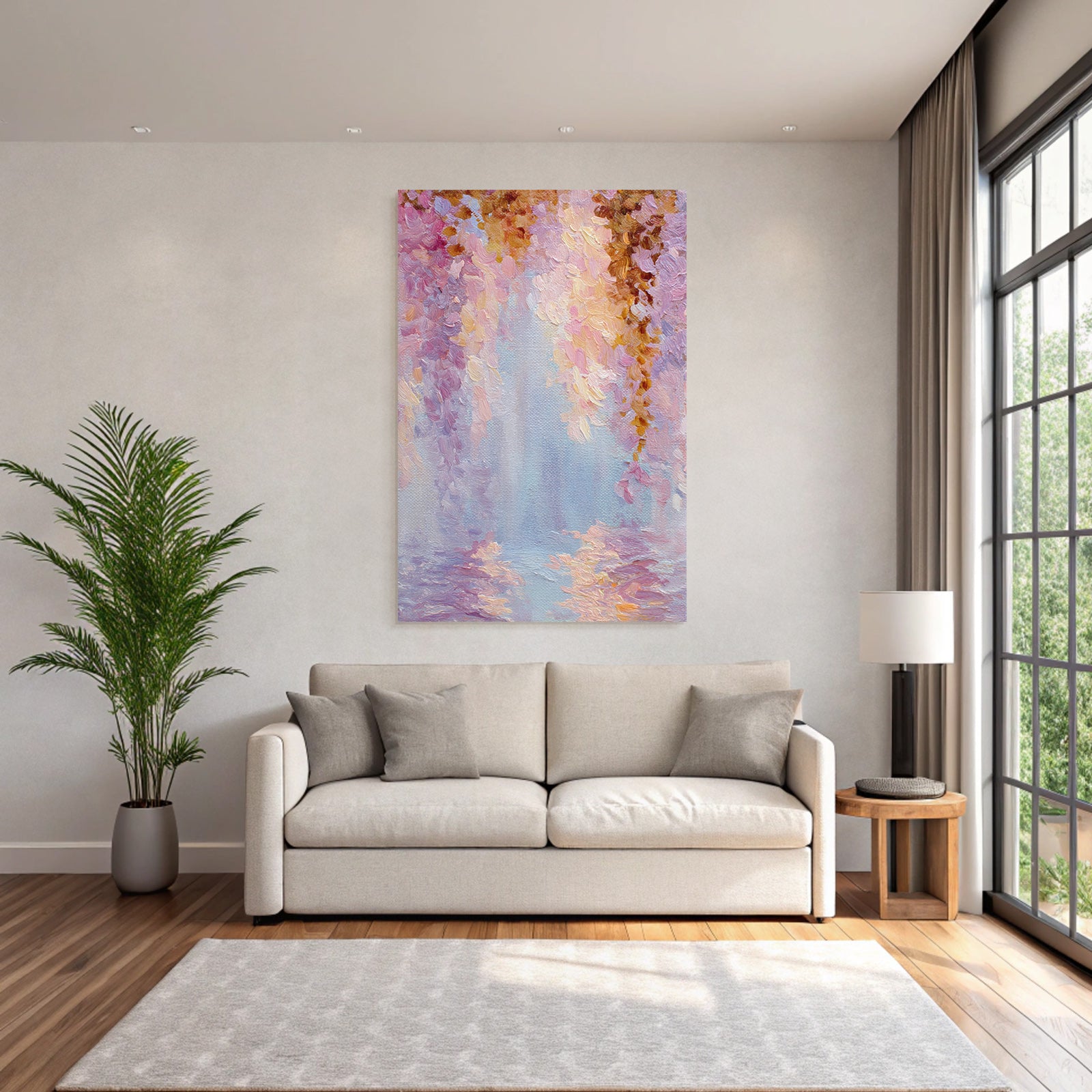 Traumhafte Pastelllandschaft Mit Wasserreflektion