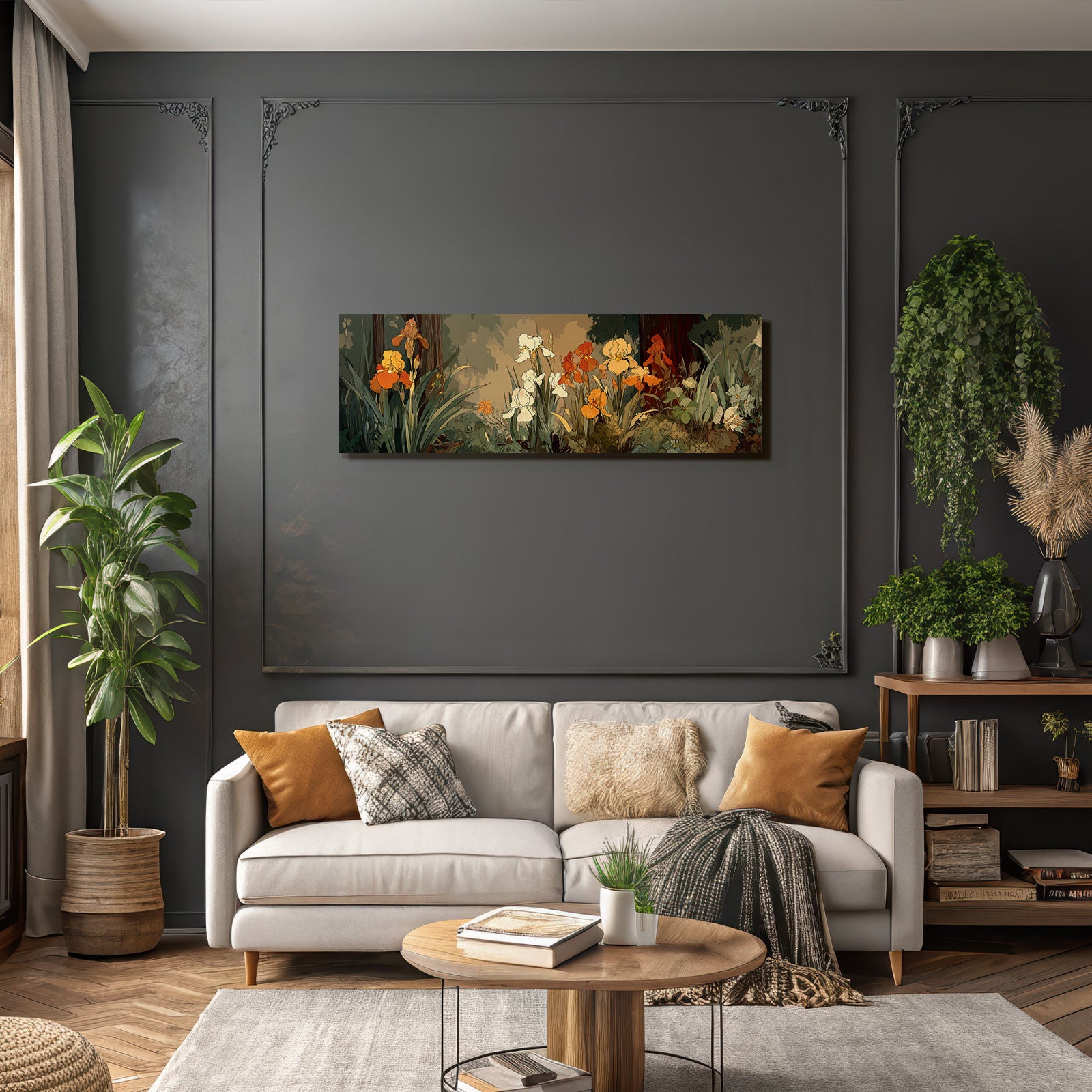 Bunte Irisblumen Illustration Auf Pastelligem Hintergrund
