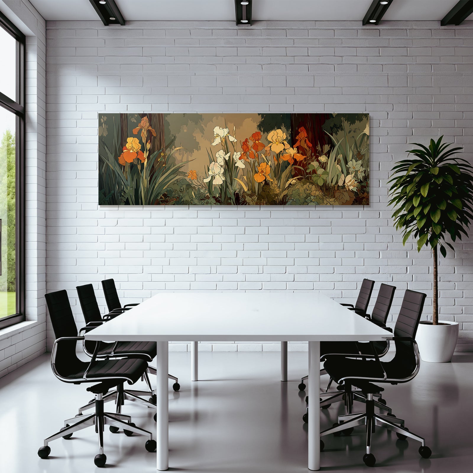 Bunte Irisblumen Illustration Auf Pastelligem Hintergrund