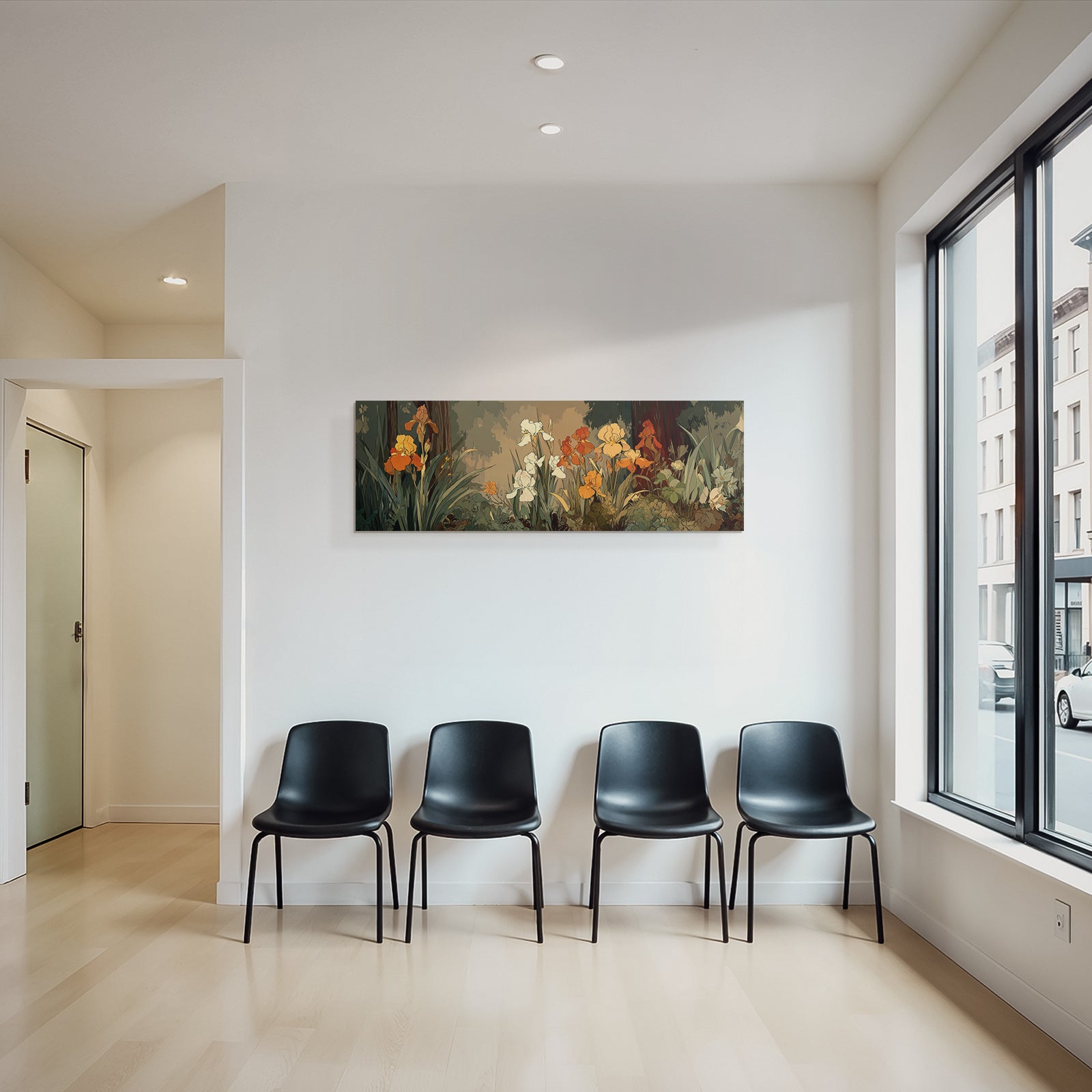 Bunte Irisblumen Illustration Auf Pastelligem Hintergrund