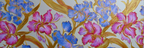 Dekoratives Blumenmuster In Blau Und Pink Mit Goldumrissen | Jugendstil | Stilrichtungen