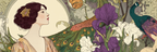 Frau Im Mit Pfaünfedern Und Irisblumen | Jugendstil | Stilrichtungen