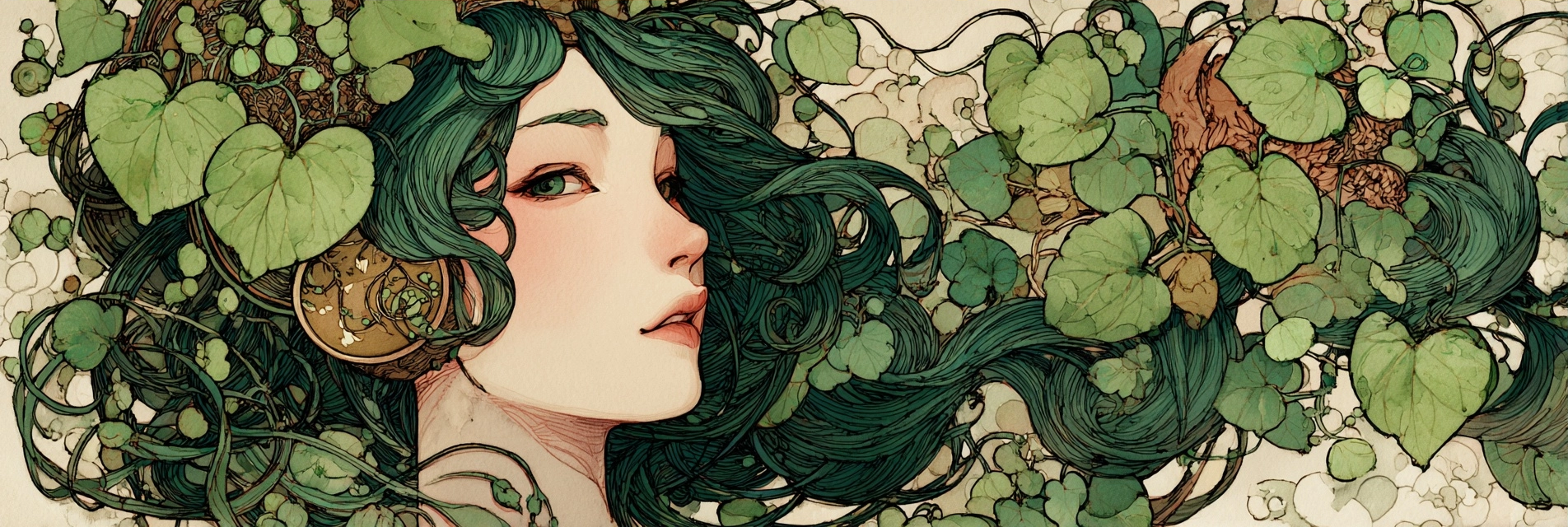 Frau Mit Fliessendem Pflanzenhaar | Jugendstil | Stilrichtungen