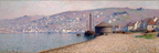 Impressionistische Küstenszene Mit Dorf Am Strandufer | Jugendstil | Stilrichtungen