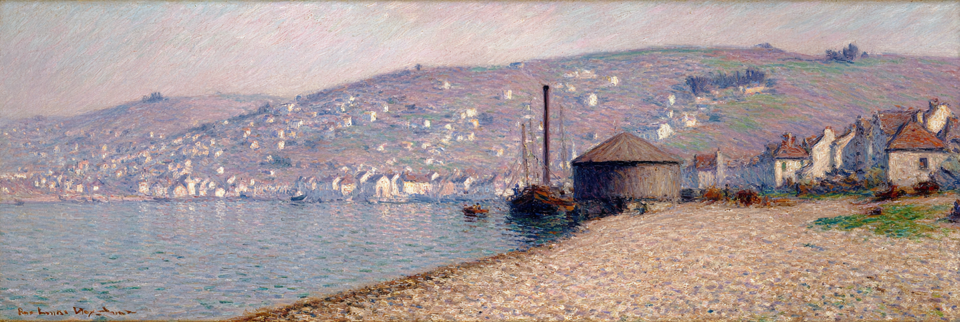 Impressionistische Küstenszene Mit Dorf Am Strandufer | Jugendstil | Stilrichtungen
