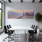Impressionistische Landschaft Mit Fluss Und Pfad