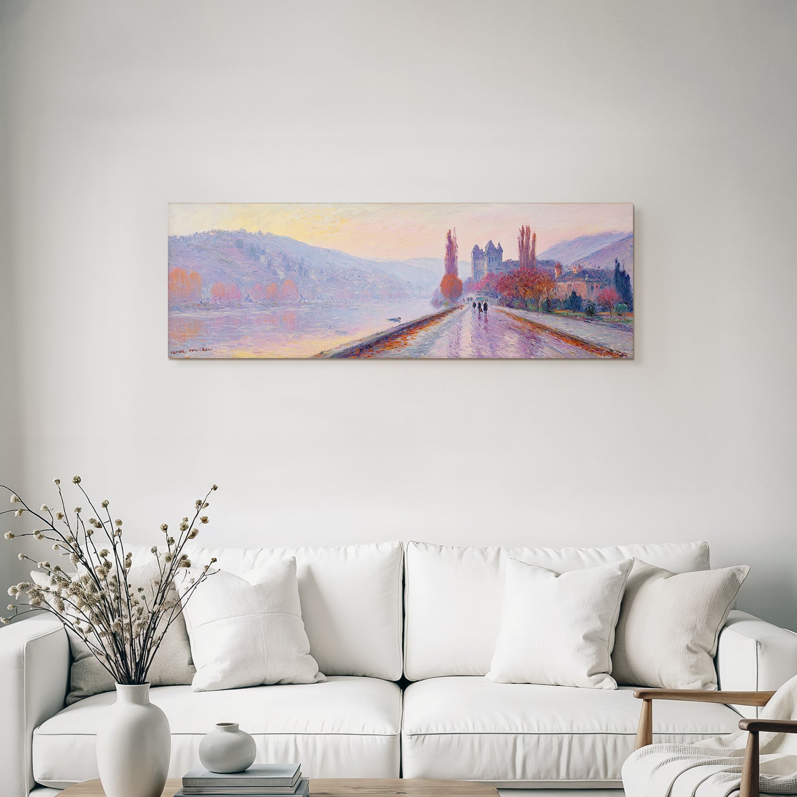 Impressionistische Landschaft Mit Fluss Und Pfad