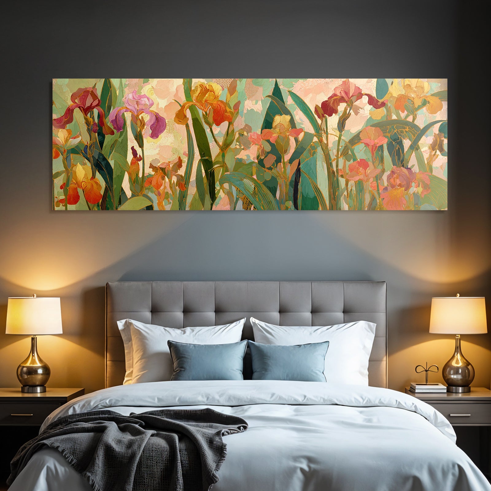 Irisblumen Farbenfrohes Kunstwerk