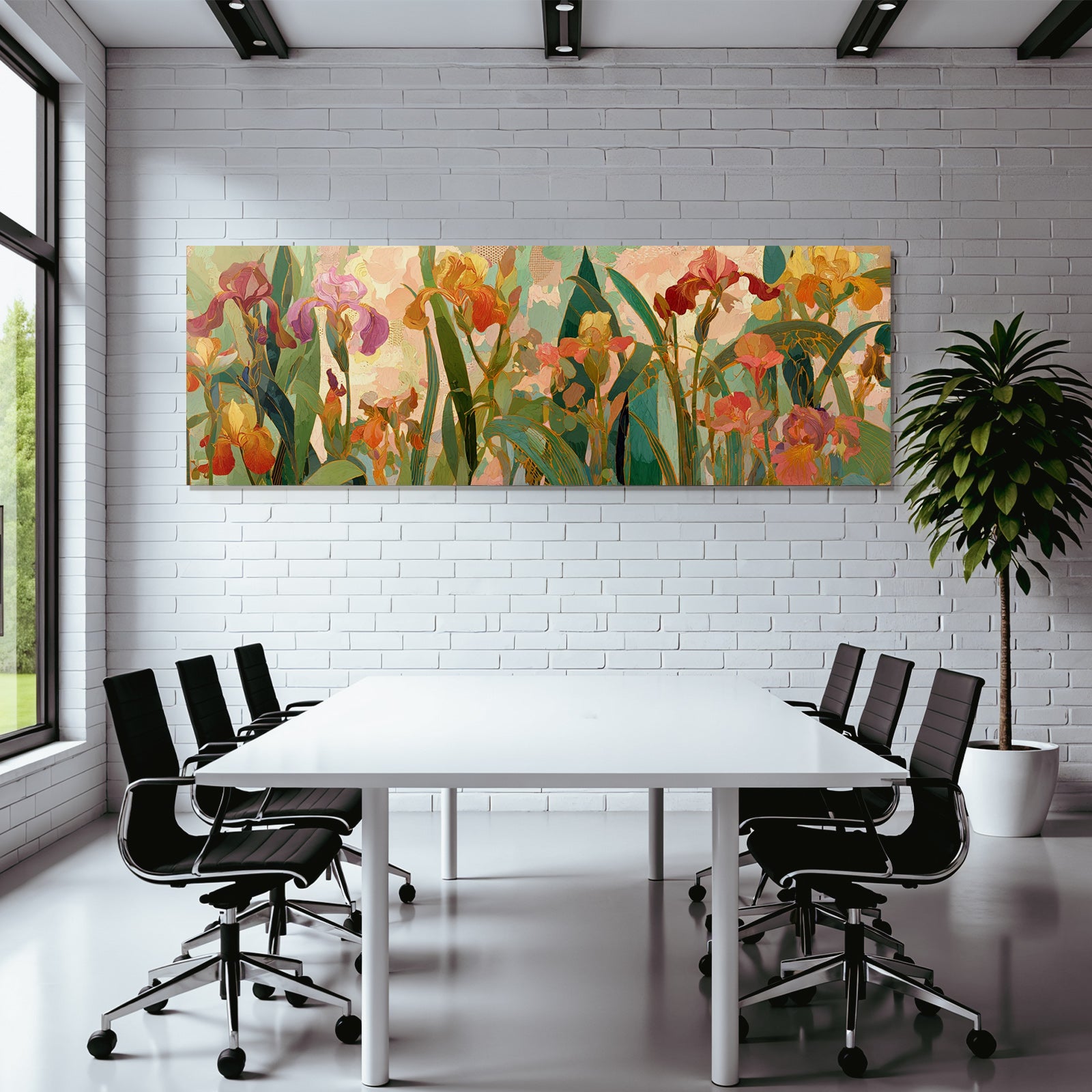 Irisblumen Farbenfrohes Kunstwerk