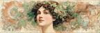 Junge Frau Mit Fliessendem Haar Und Blumenkopfschmuck Im Art Nouveau Stil | Jugendstil | Stilrichtungen