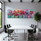 Kunstvolle Florale Illustration Mit Irisblumen Und Rosen