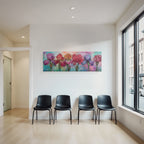 Kunstvolle Florale Illustration Mit Irisblumen Und Rosen