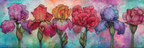 Kunstvolle Florale Illustration Mit Irisblumen Und Rosen | Jugendstil | Stilrichtungen