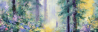 Sanfte Waldlandschaft Im Impressionistischen Stil Mit Farbenfrohen Blumen | Jugendstil | Stilrichtungen