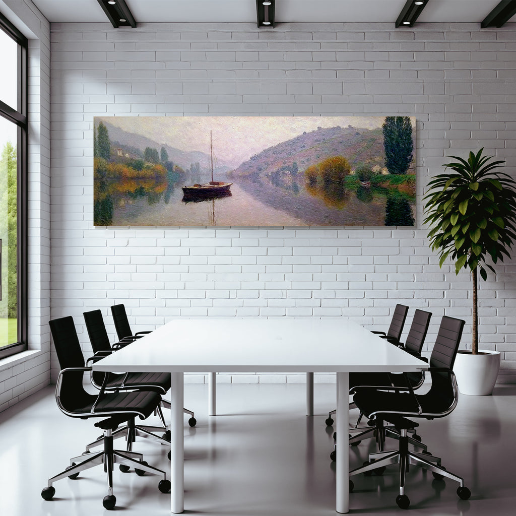 Stimmungsvolle Landschaft Mit Boot Und Ruhigem Wasser