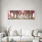 Traumhafte Gotische Innenarchitektur In Rosa Und Gold Mit Rosen Und Lilien