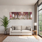 Traumhafte Gotische Innenarchitektur In Rosa Und Gold Mit Rosen Und Lilien