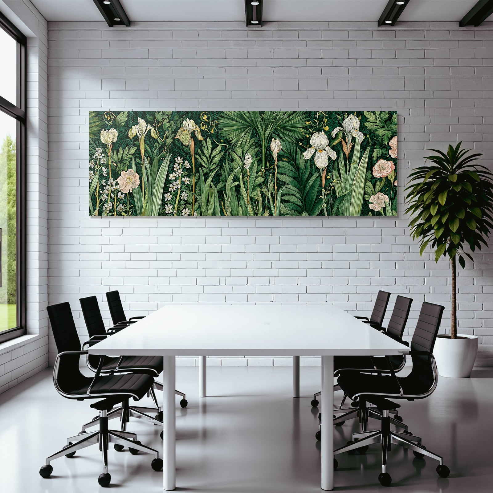 Üppige Illustration Bunter Pflanzen Und Blumen