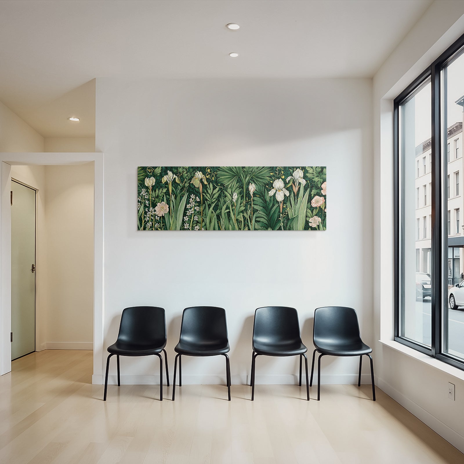 Üppige Illustration Bunter Pflanzen Und Blumen