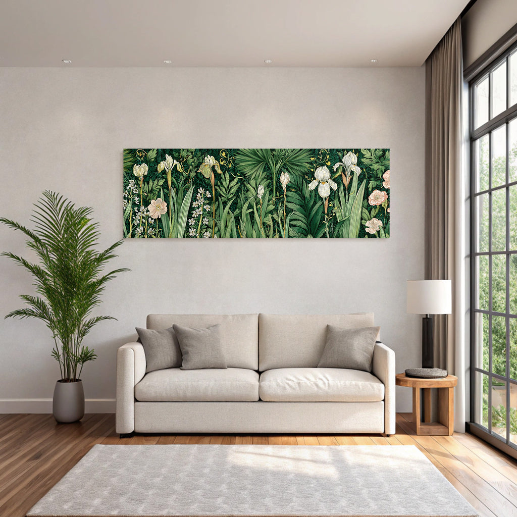 Üppige Illustration Bunter Pflanzen Und Blumen