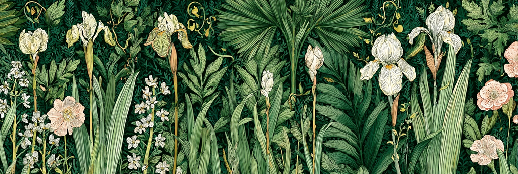 Üppige Illustration Bunter Pflanzen Und Blumen | Jugendstil | Stilrichtungen