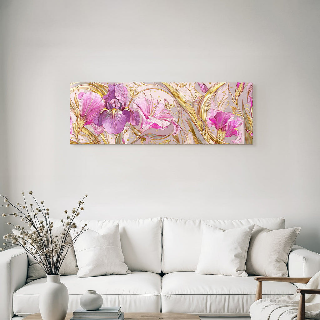 Zarte Iris Muster In Rosa Lila Und Gold