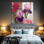 Bunte Iris Und Nelken Mit Glitzer Und Goldakzenten