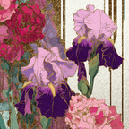 Bunte Iris Und Nelken Mit Glitzer Und Goldakzenten | Jugendstil | Stilrichtungen
