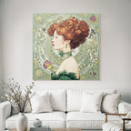 Frau Mit Roten Locken Im Art Nouveau Stil