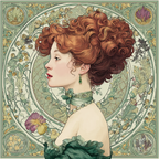Frau Mit Roten Locken Im Art Nouveau Stil | Jugendstil | Stilrichtungen