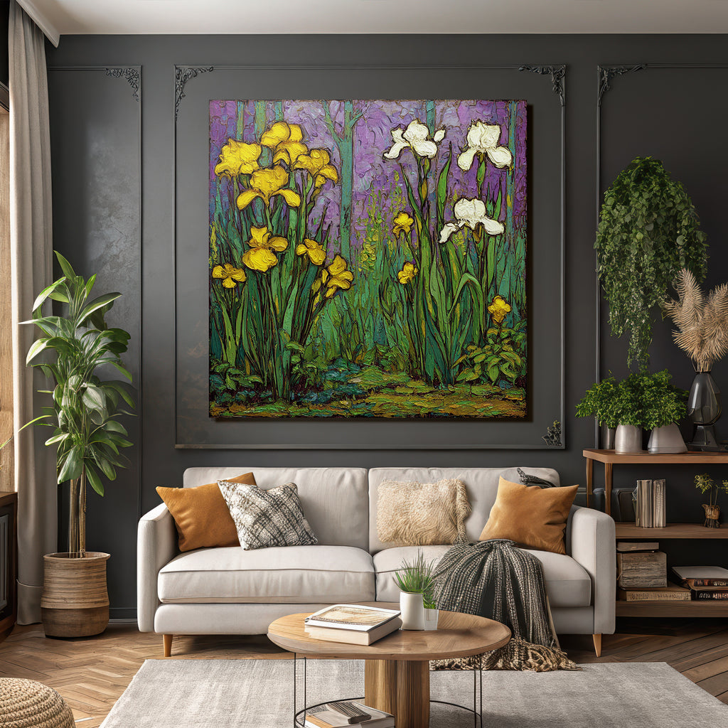 Gelbe Und Weisse Blumen Vor Lila Hintergrund