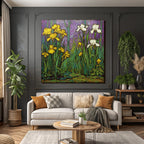 Gelbe Und Weisse Blumen Vor Lila Hintergrund