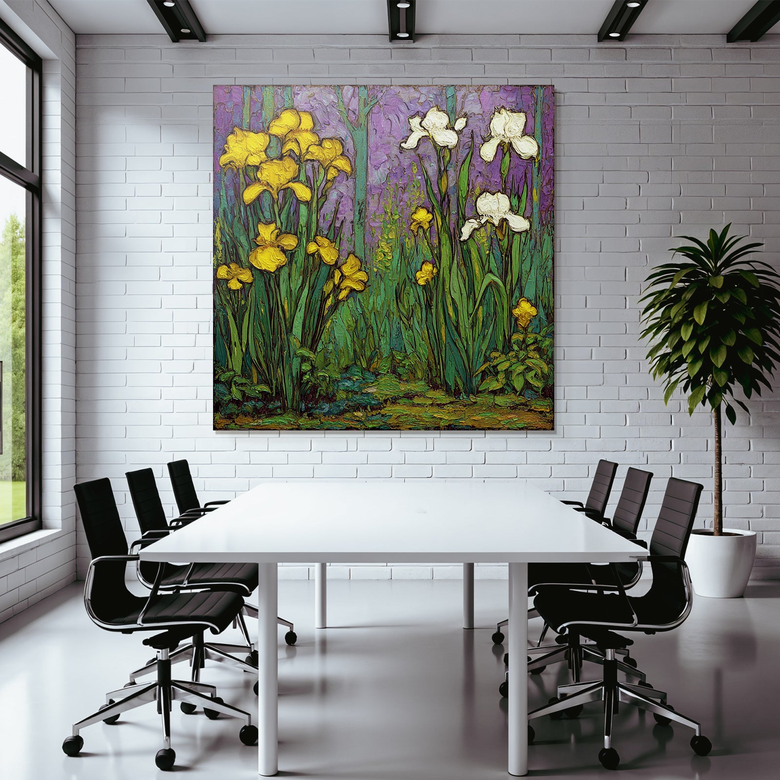 Gelbe Und Weisse Blumen Vor Lila Hintergrund