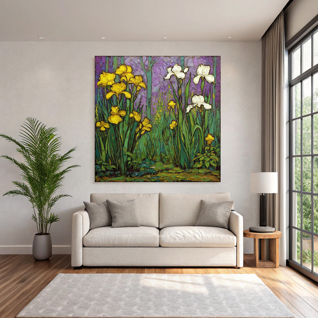 Gelbe Und Weisse Blumen Vor Lila Hintergrund